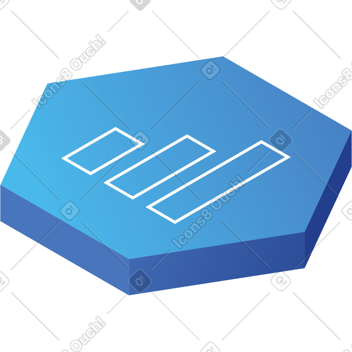 Illustration Icône de graphique hexagonal dans le style Quantum à télécharger aux formats PNG, SVG