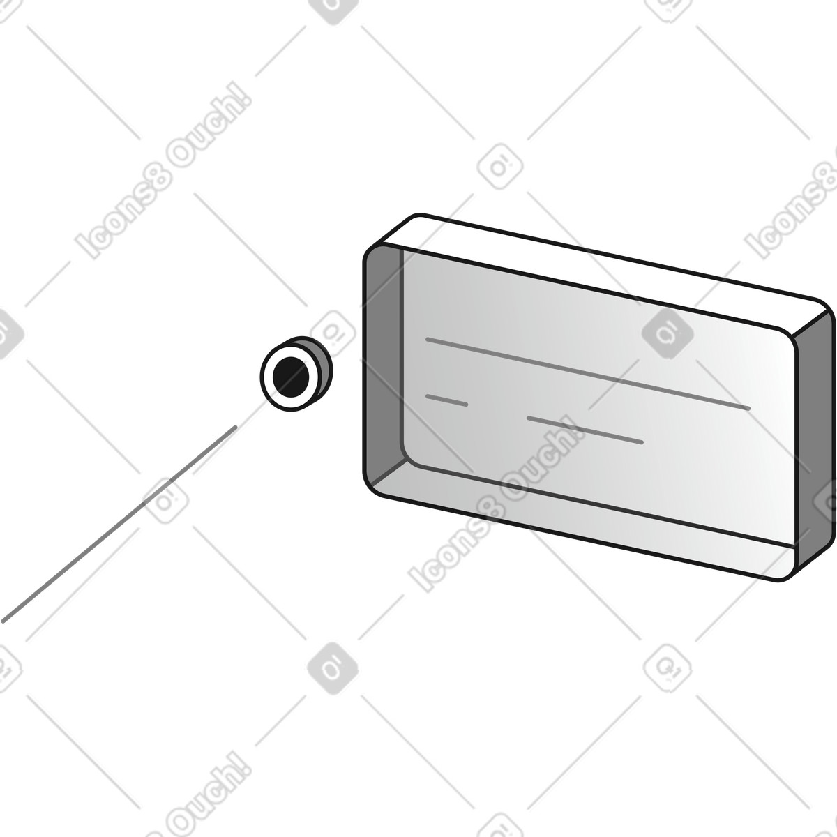 Ilustração de Smartphone screen protector installation showing transparent bubble under tempered glass em no estilo Futuristic para baixar em PNG, SVG
