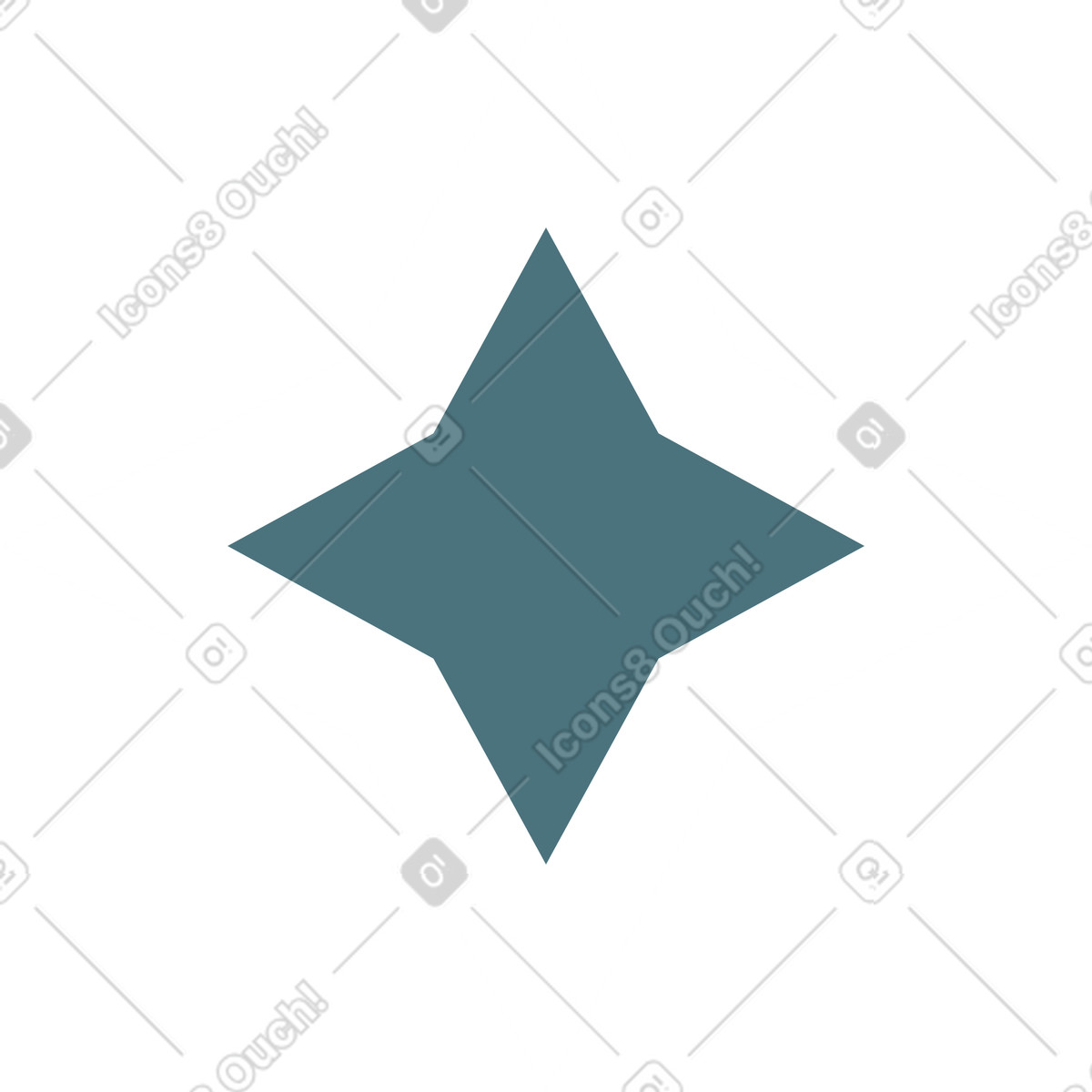 Grüner star-Illustration im Nordic-Stil als Download in PNG, SVG