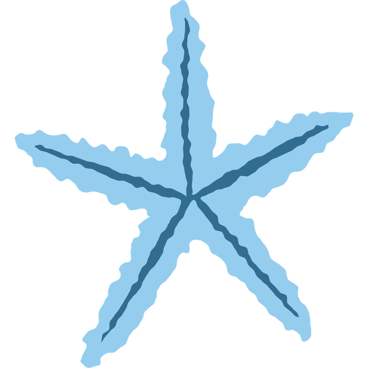 Blue sea star fish-Illustration im Cherry-Stil als Download in PNG, SVG