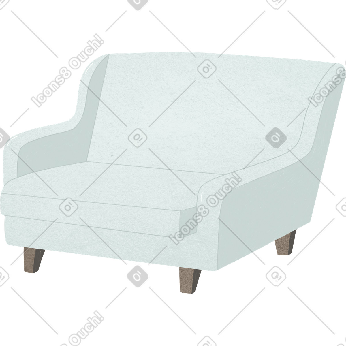 Ilustración White wide sofa en estilo Goose a descargar en PNG y SVG