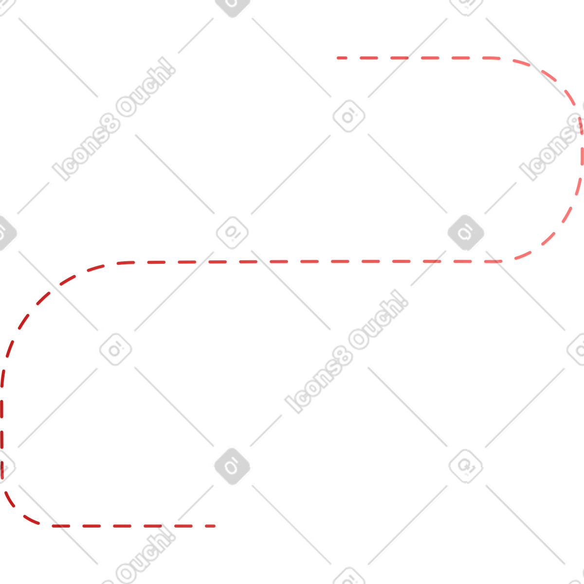 Red dashed line illustration in Silky style download in PNG, SVG