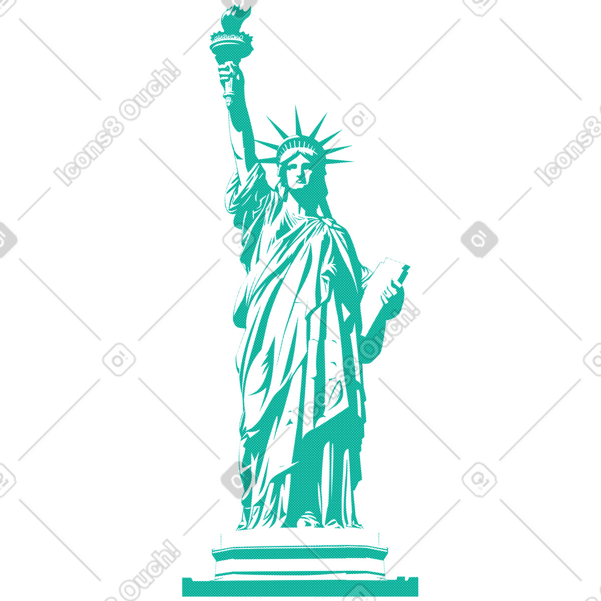 Ilustração de Estátua da liberdade em no estilo Halftone para baixar em PNG, SVG