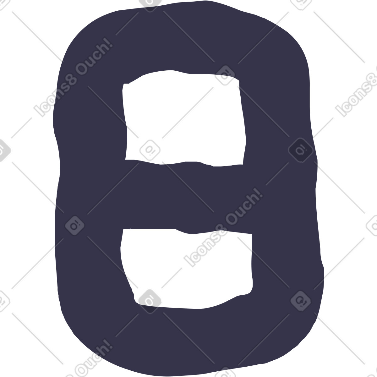Number eight illustration in Stripy style download in PNG, SVG