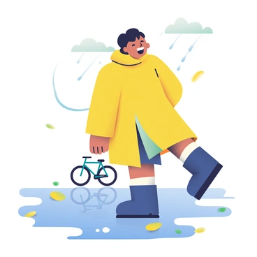 A person stepping back just in time to avoid a splash from a passing puddle.