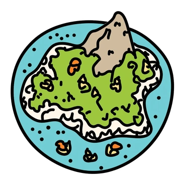An ancient map with mythical lands illustrated with detailed black ink, featuring elaborate coastlines, mountains, and forests, along with depictions of sea monsters in the surrounding waters.