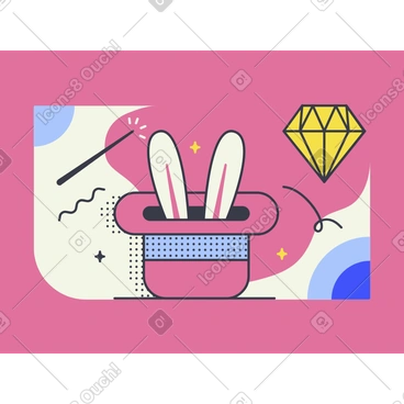 Magic animated illustration in GIF, Lottie (JSON), AE