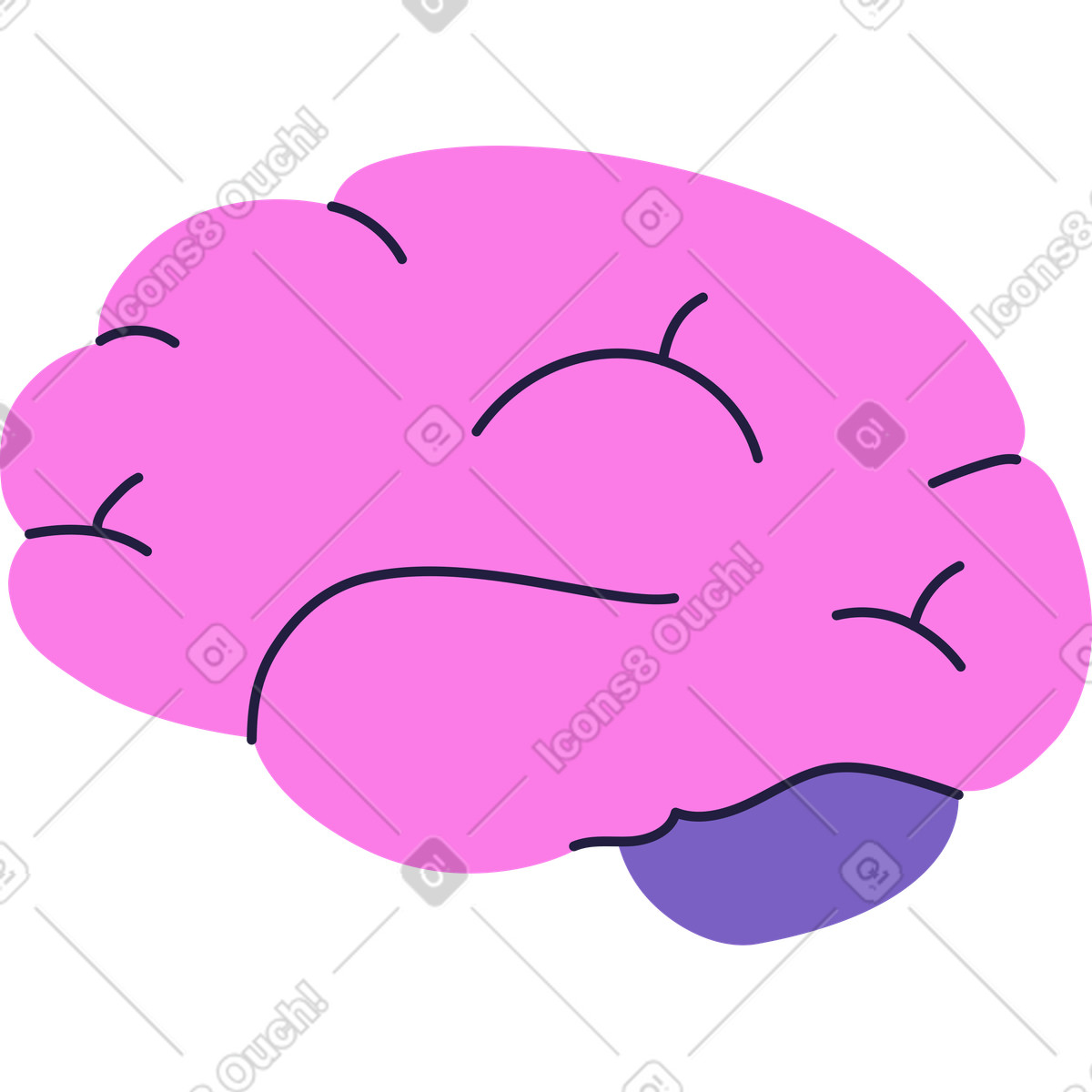 Ilustração de Cérebro em no estilo Mellow para baixar em PNG, SVG