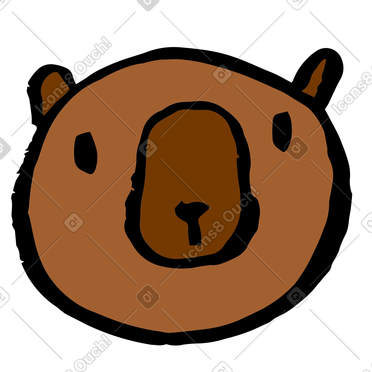 Ilustração de Cabeça urso em no estilo Scandi para baixar em PNG, SVG