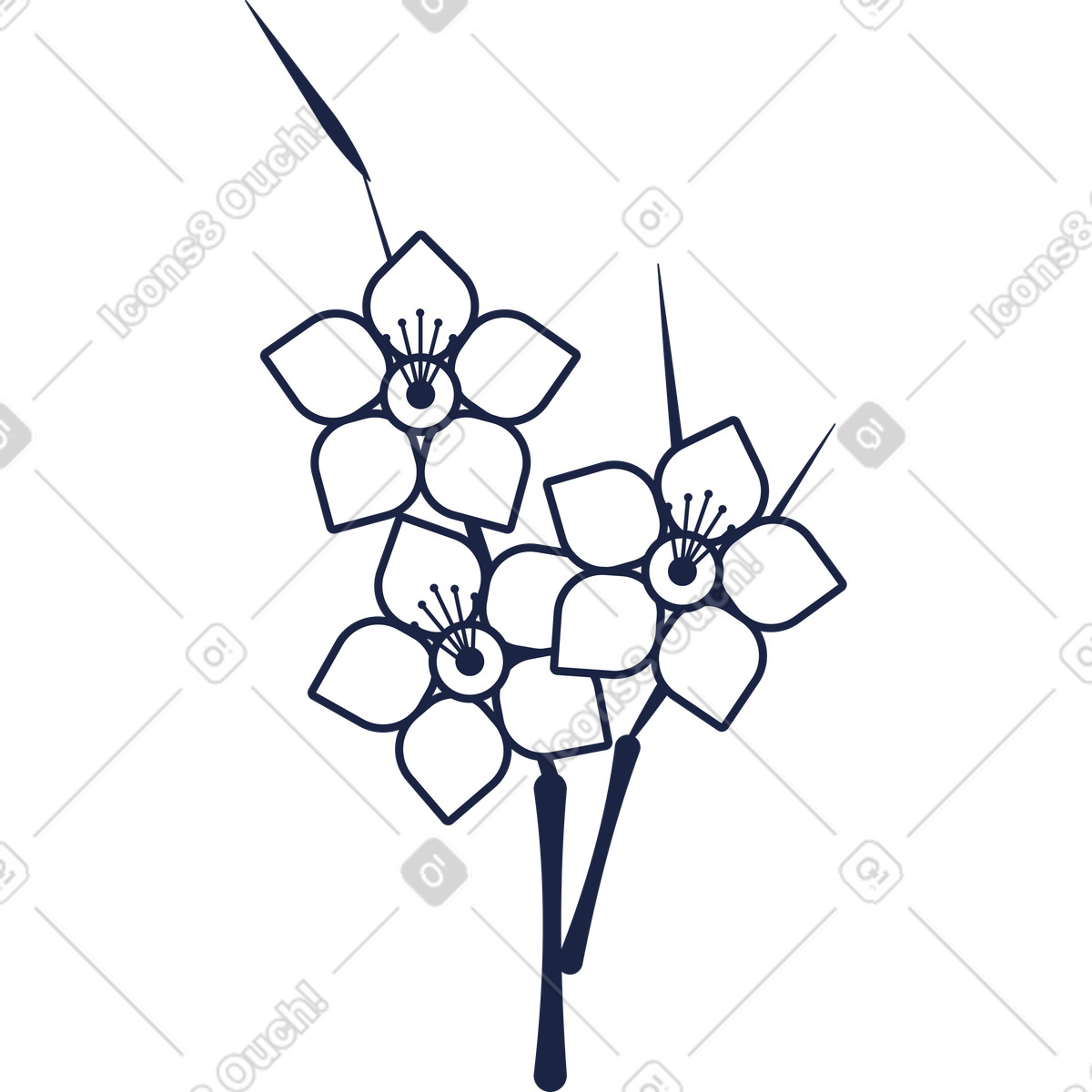 Strauß-Illustration im Urban Line-Stil als Download in PNG, SVG
