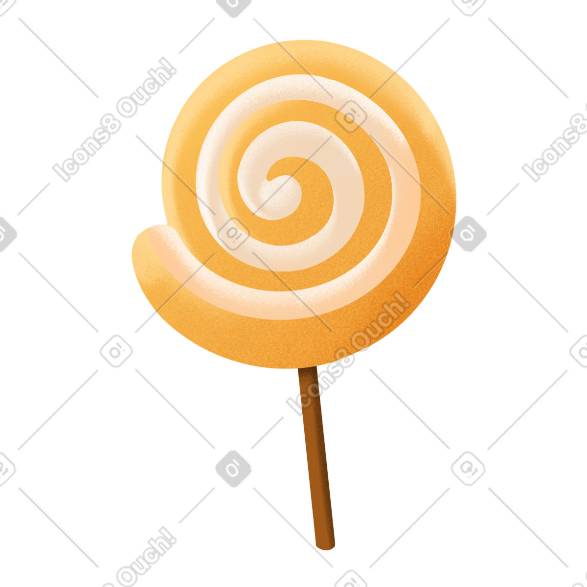 Lecca a spirale gialla illustrazione in stile Gleam scarica in PNG, SVG