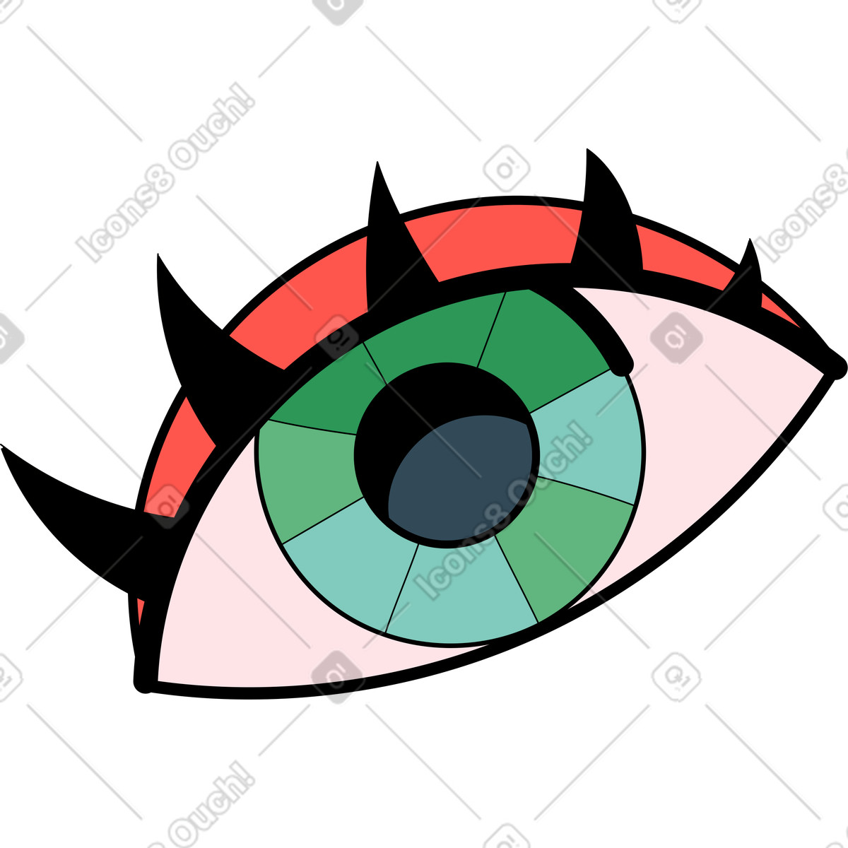 Eye illustration in Surr style download in PNG, SVG