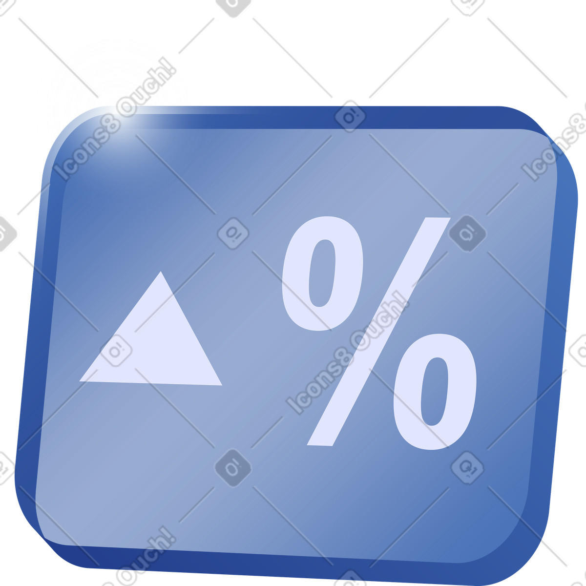 下载 Quantum 风格的 Glass frame with percent up 插画，支持 PNG、SVG 格式