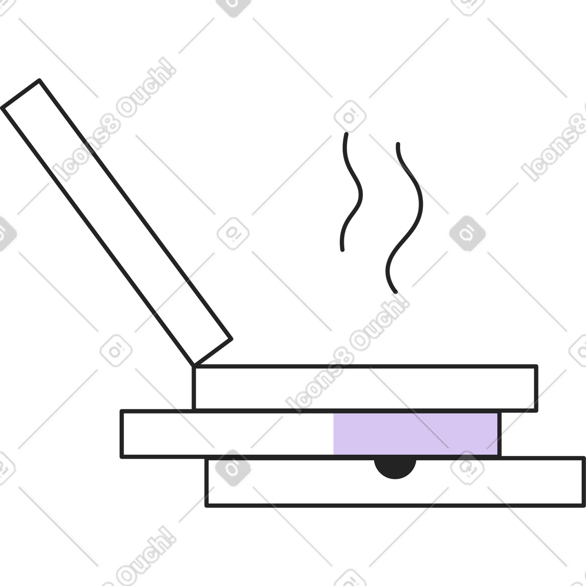 Illustration Pizza chaude dans une boîte le style Sammy Line à télécharger aux formats PNG, SVG