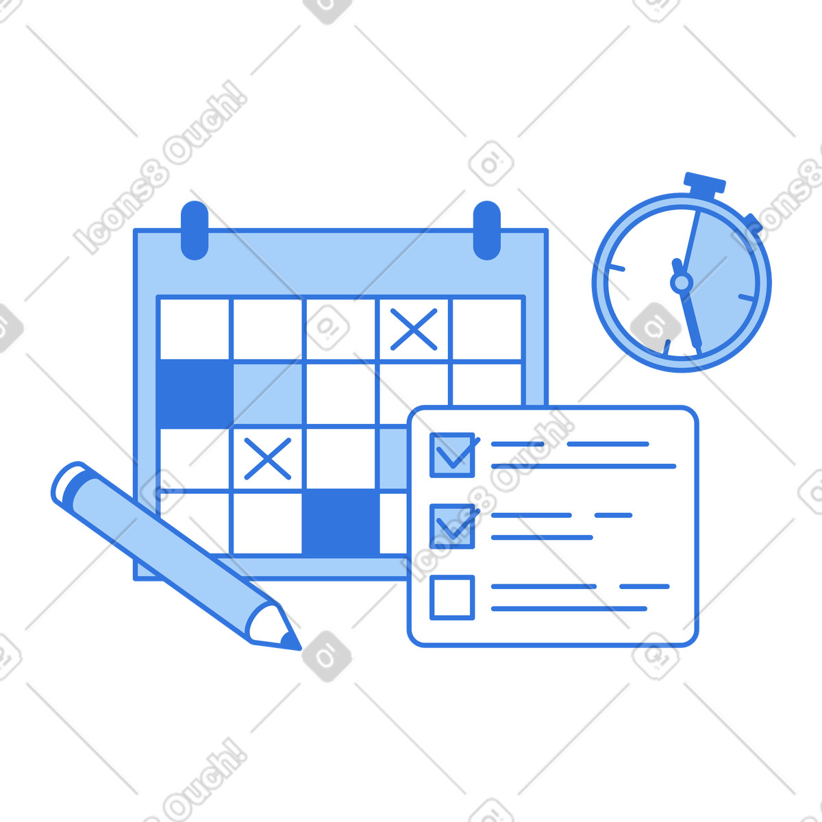 Planning and task management illustration in Sky style download in PNG, SVG