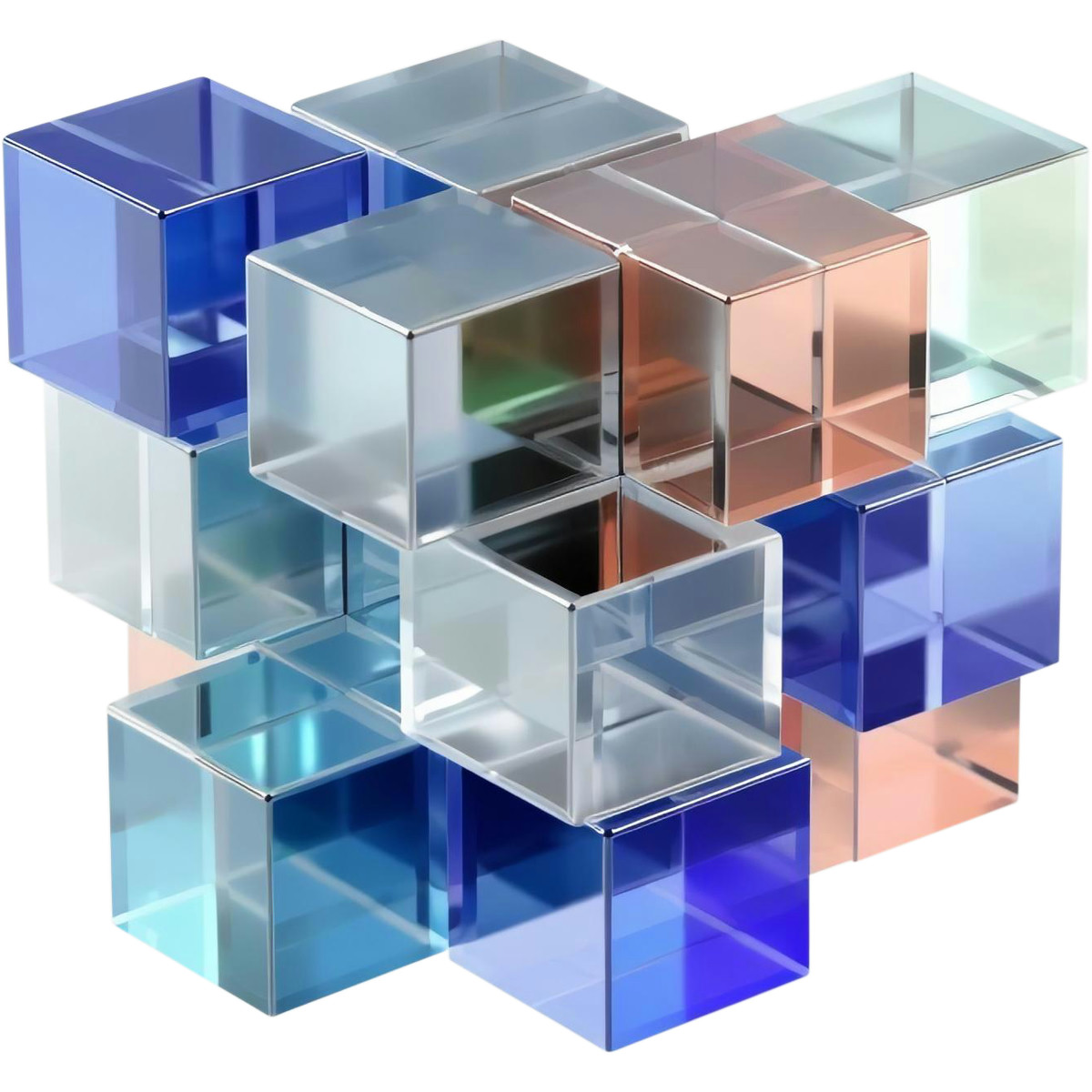 Blocks composition illustration in 3D style download in PNG, SVG