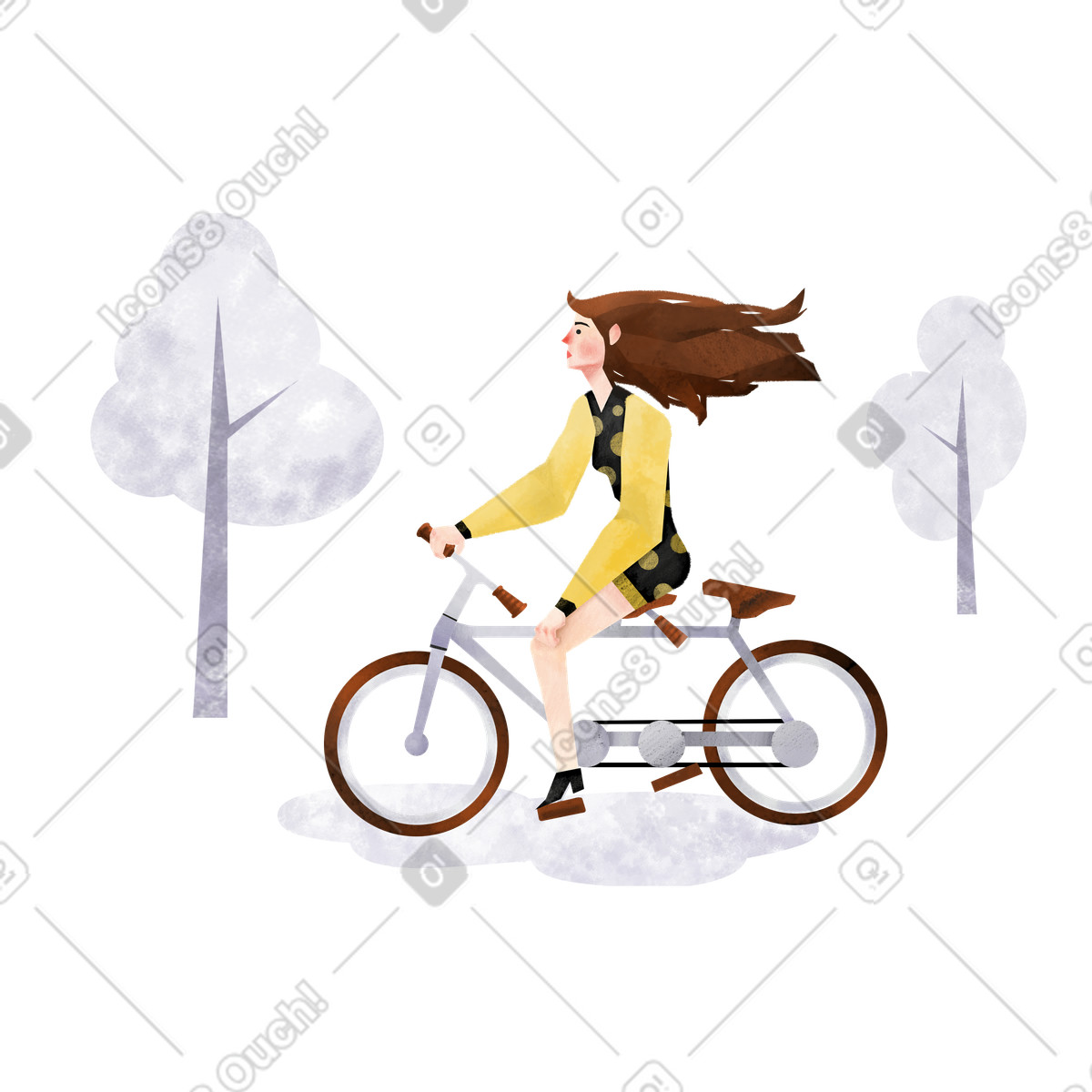 Fahrrad fahren-Illustration im Family-Stil als Download in PNG, SVG