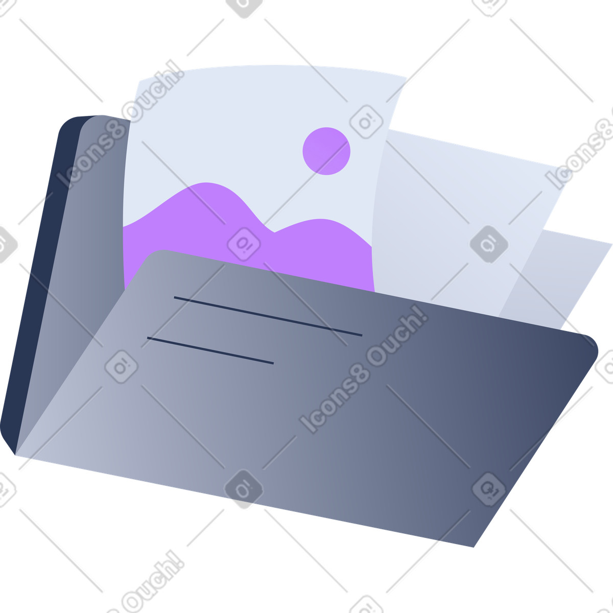 Lucent スタイルの ファイルフォルダー のイラストをPNG、SVG形式でダウンロード