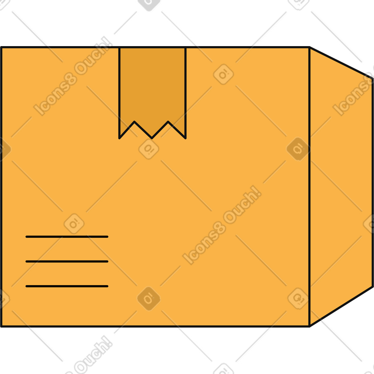 Illustration Yellow box package dans le style Bloom à télécharger aux formats PNG, SVG