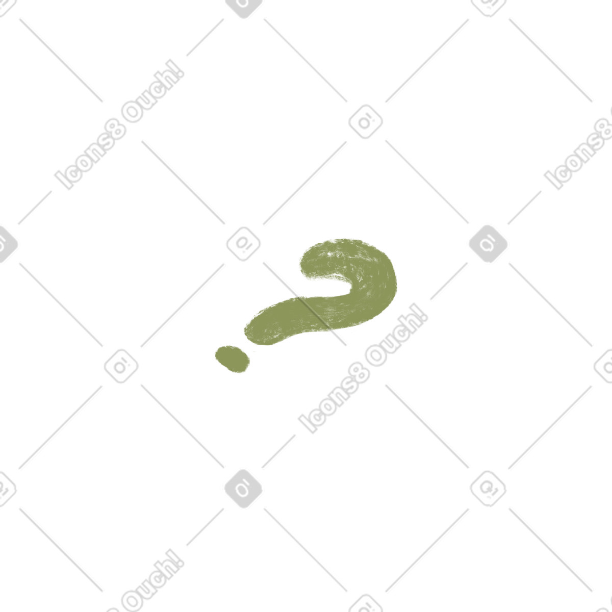 下载 Chalky 风格的 Green question mark 插画，支持 PNG、SVG 格式