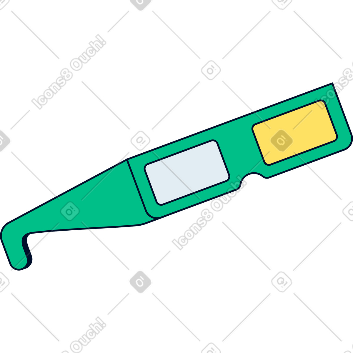 Ilustración Gafas 3d en estilo Teal a descargar en PNG y SVG