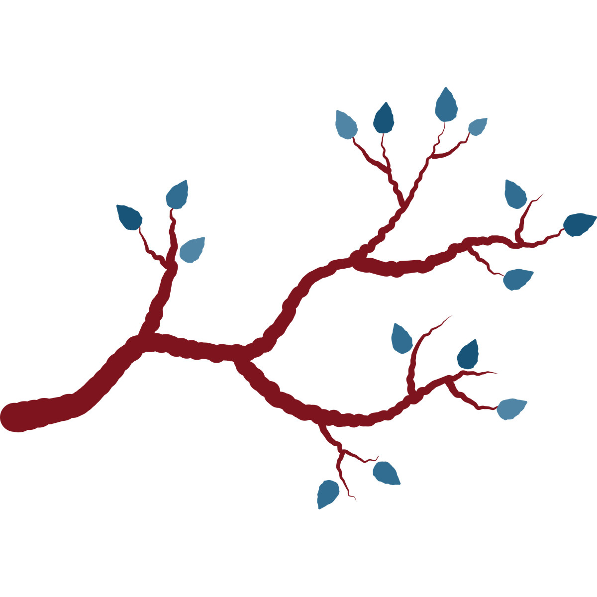 Branch with leaves illustrazione in stile Cherry scarica in PNG, SVG