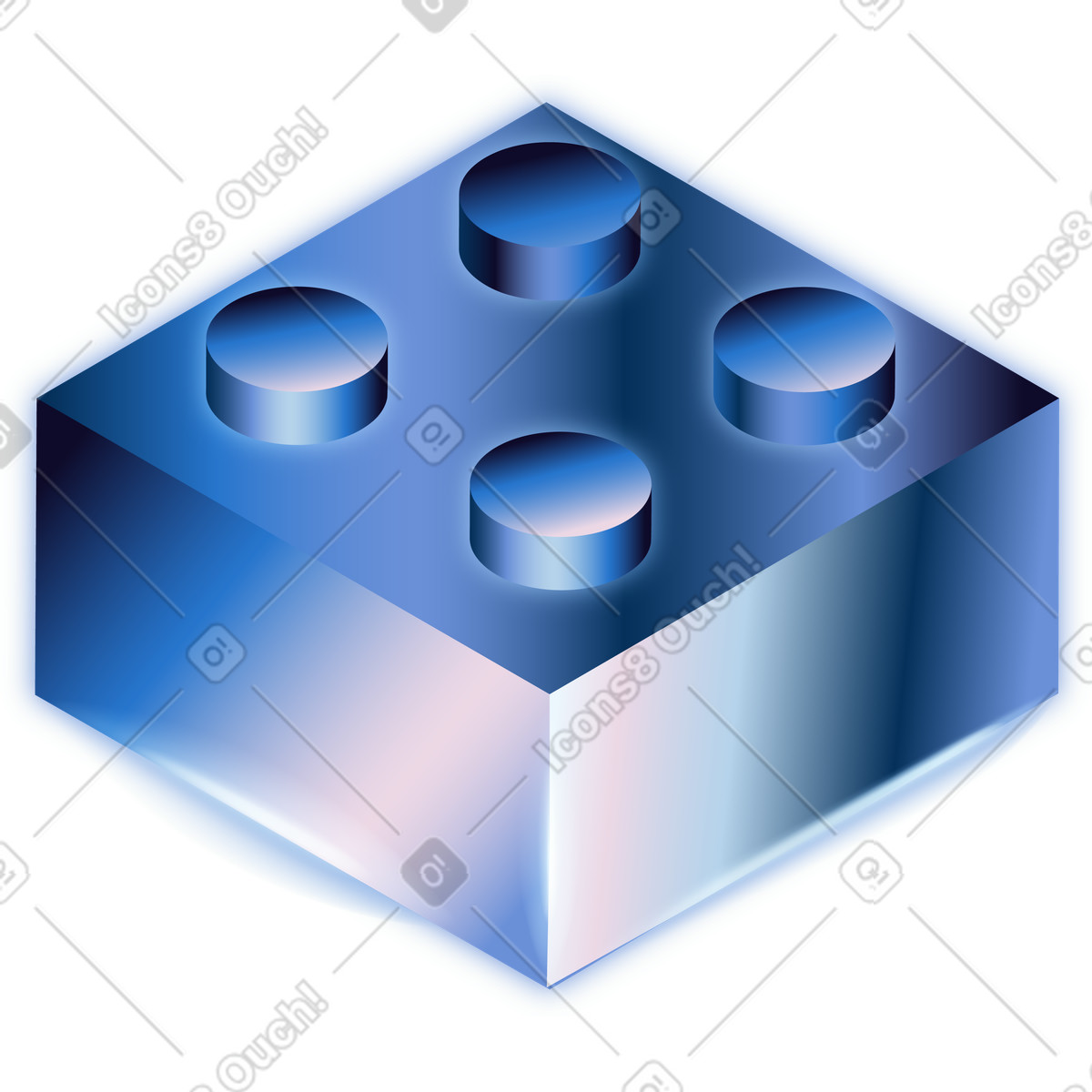Lego-baustein-Illustration im Dimension-Stil als Download in PNG, SVG