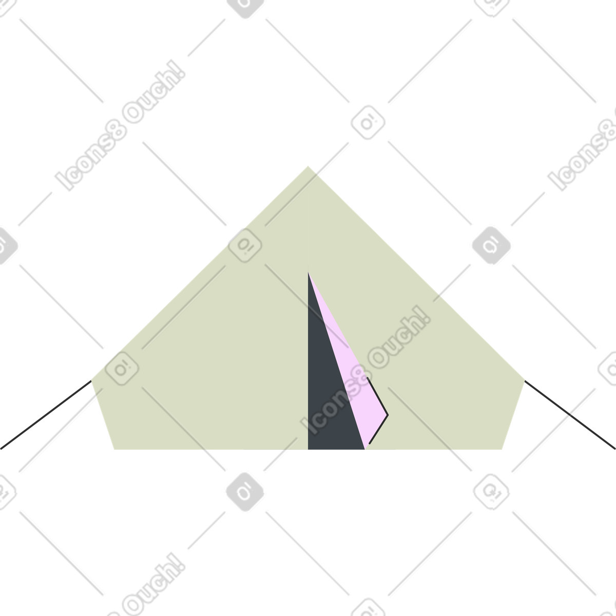 Camp tent illustration in Marginalia style download in PNG, SVG