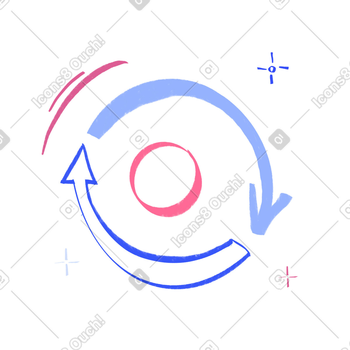 Ilustración Refresh symbol en estilo Quirky a descargar en PNG y SVG