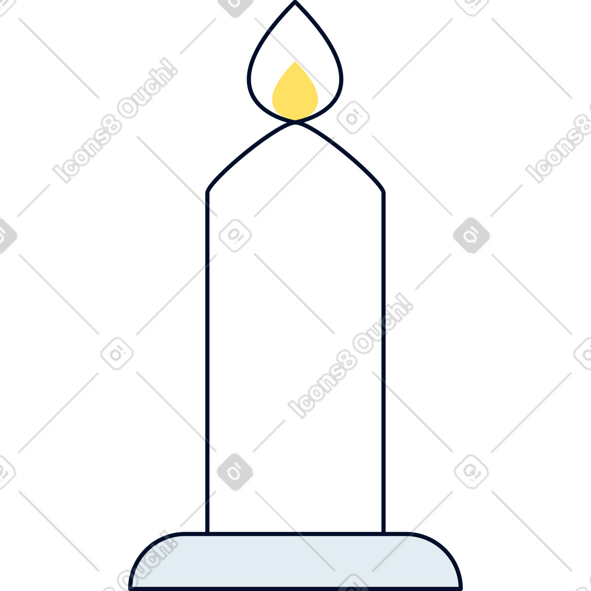 Candle illustration in Teal style download in PNG, SVG