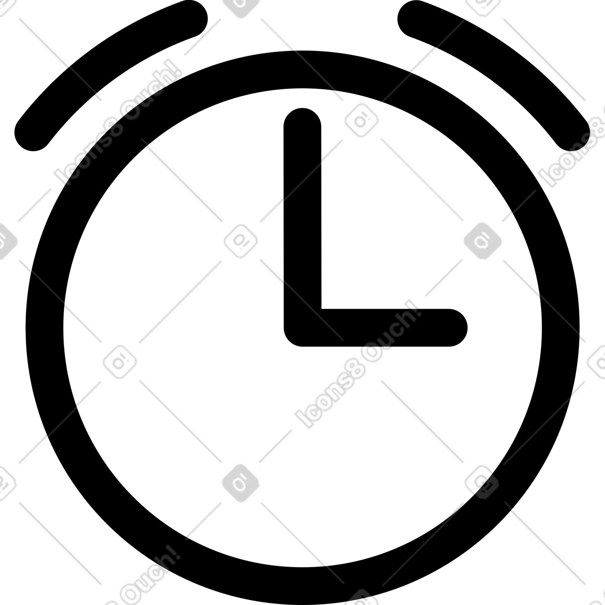 Illustration The clock showing three o'clock dans le style Transistor à télécharger aux formats PNG, SVG