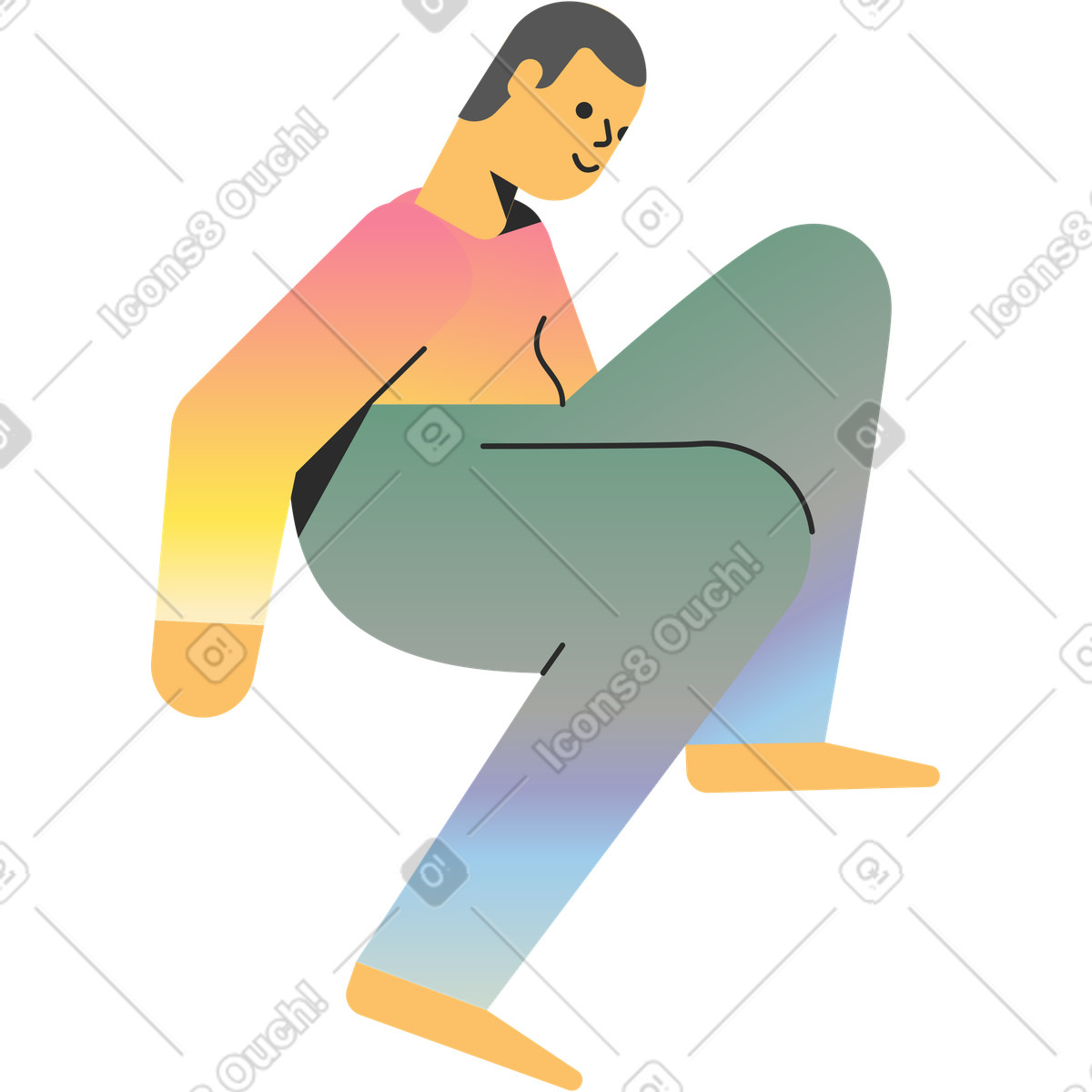 Ilustração de Homem em no estilo Marginalia para baixar em PNG, SVG