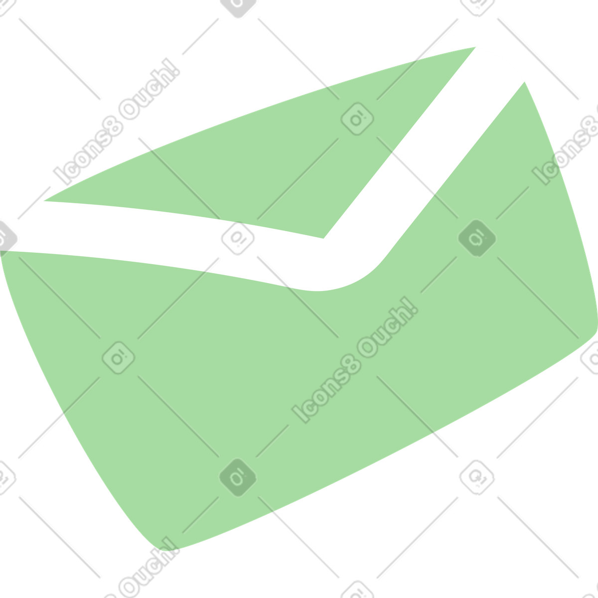 Ilustración Envelope green mail icon with white flap for email messages en estilo Organic a descargar en PNG y SVG