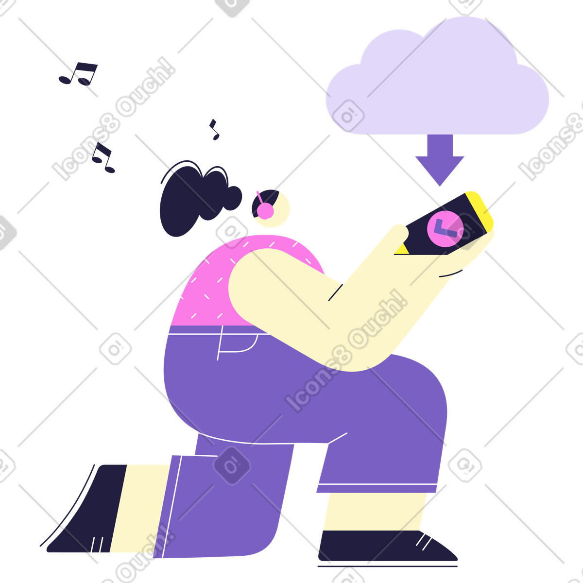Illustration Transmission de fichiers dans le style Mellow à télécharger aux formats PNG, SVG
