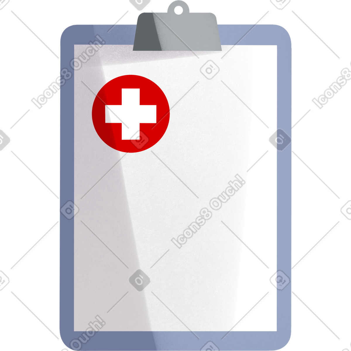 Clipboard with medical form illustration in Shine style download in PNG, SVG