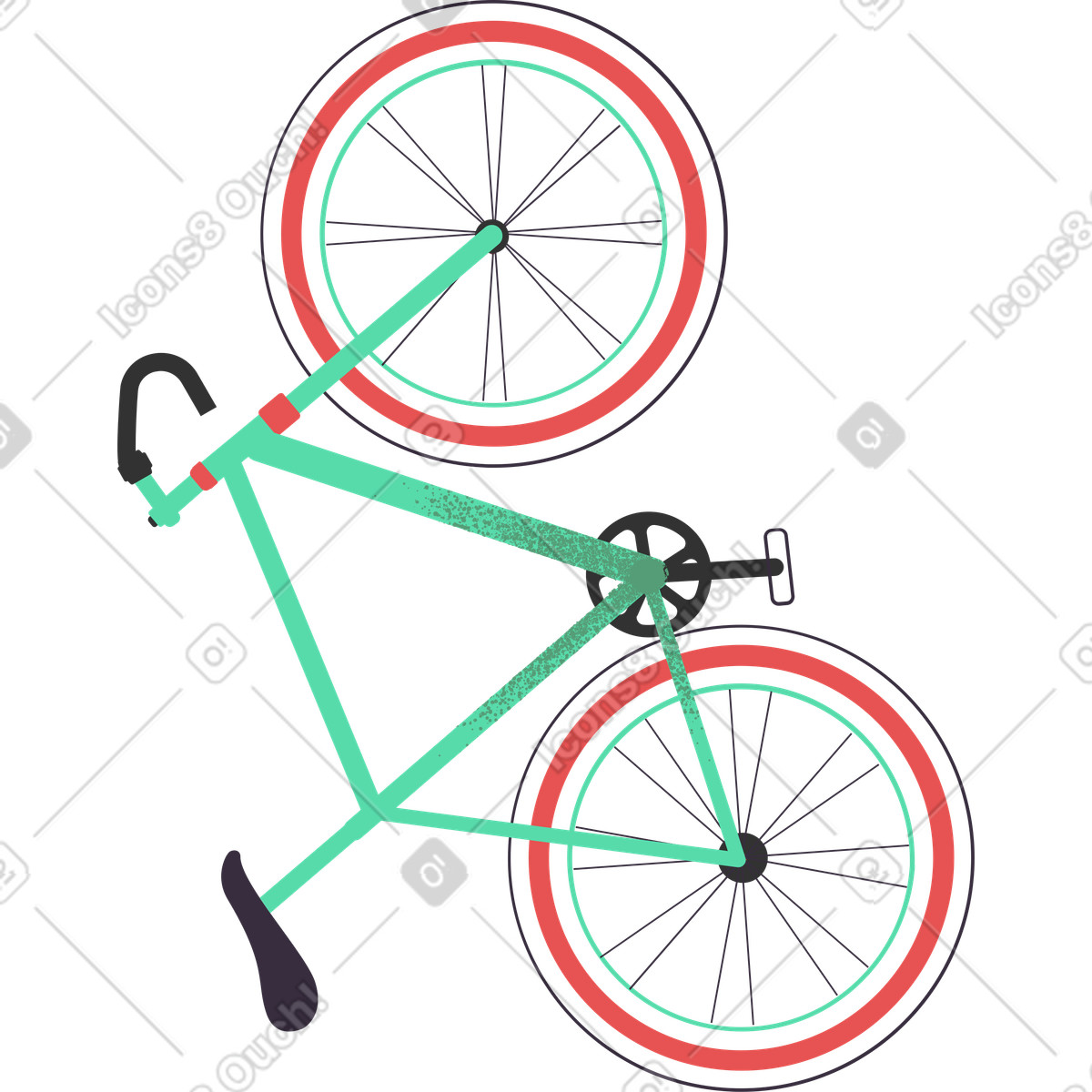Bicycle illustration in Pale style download in PNG, SVG