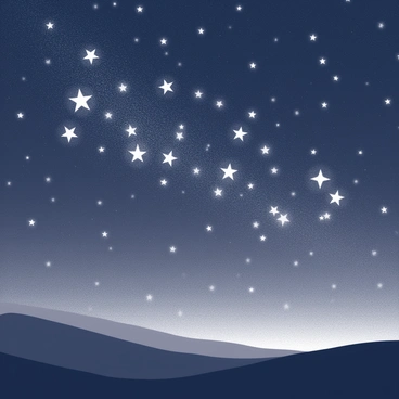 A starry night scene with candy corn constellations in the sky