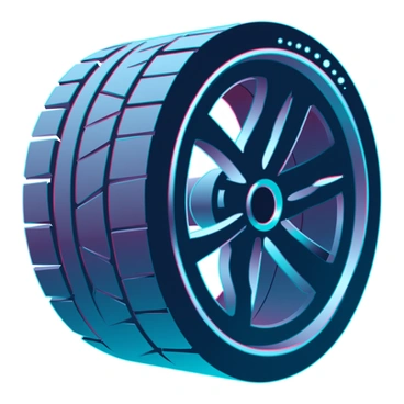 A close-up view of a car wheel tread showing intricate patterns with deep grooves and sharp edges. The texture of the rubber is detailed, highlighting the wear and tear from the road. Light reflects off the surface, creating a contrast between the dark rubber and the metallic elements of the wheel. The background is softly blurred, emphasizing the complexity of the tread design while maintaining focus on the wheel.