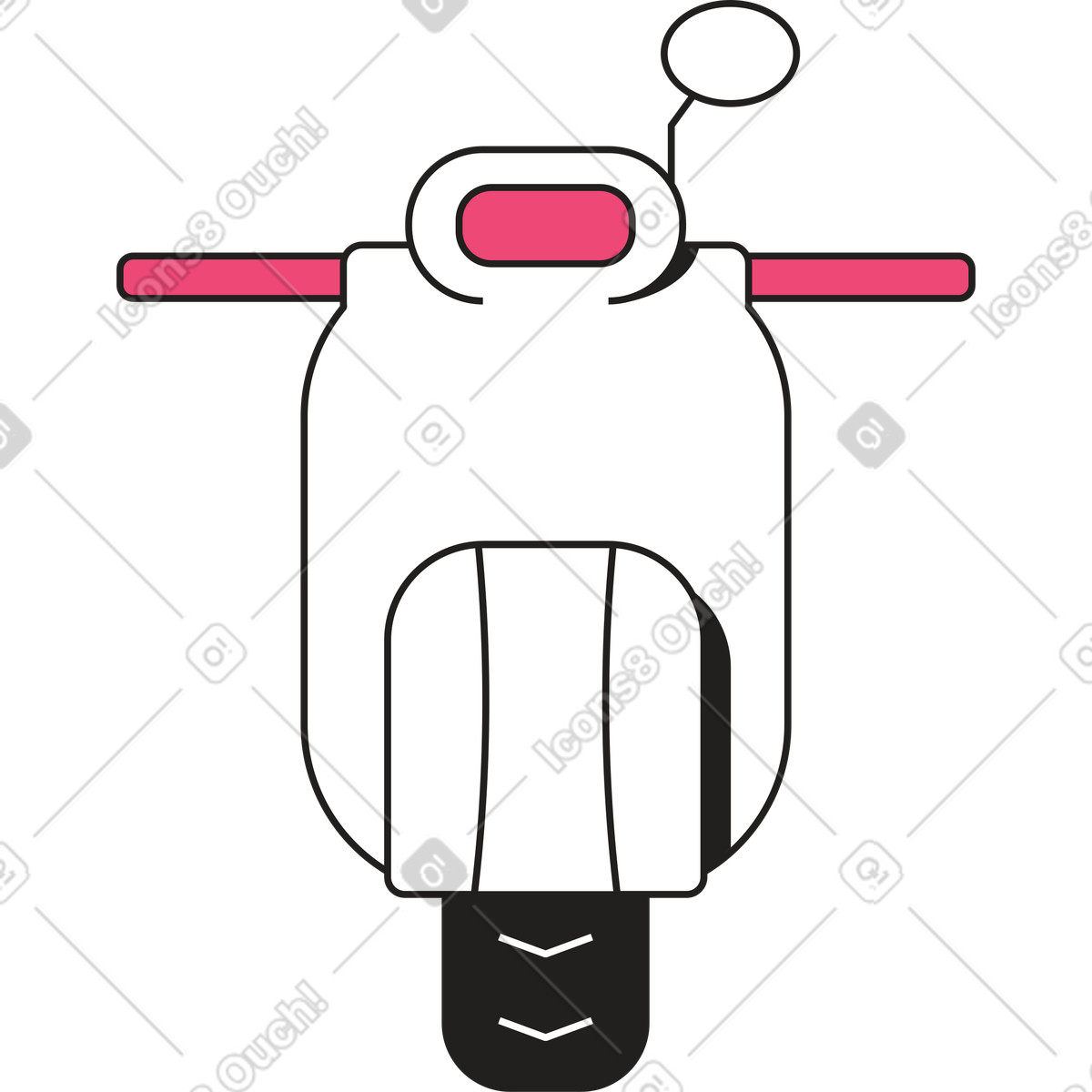 Ilustração de Motocicleta scooter em no estilo Dazzle Line para baixar em PNG, SVG