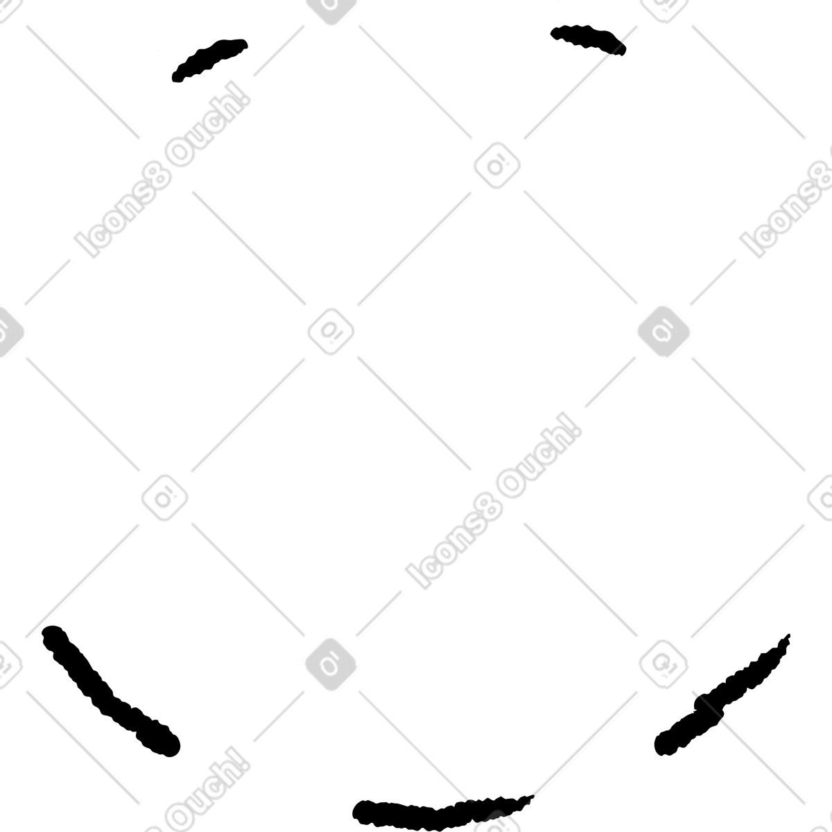Ilustración Frame border with irregular black brush strokes corner decoration en estilo Chalk a descargar en PNG y SVG