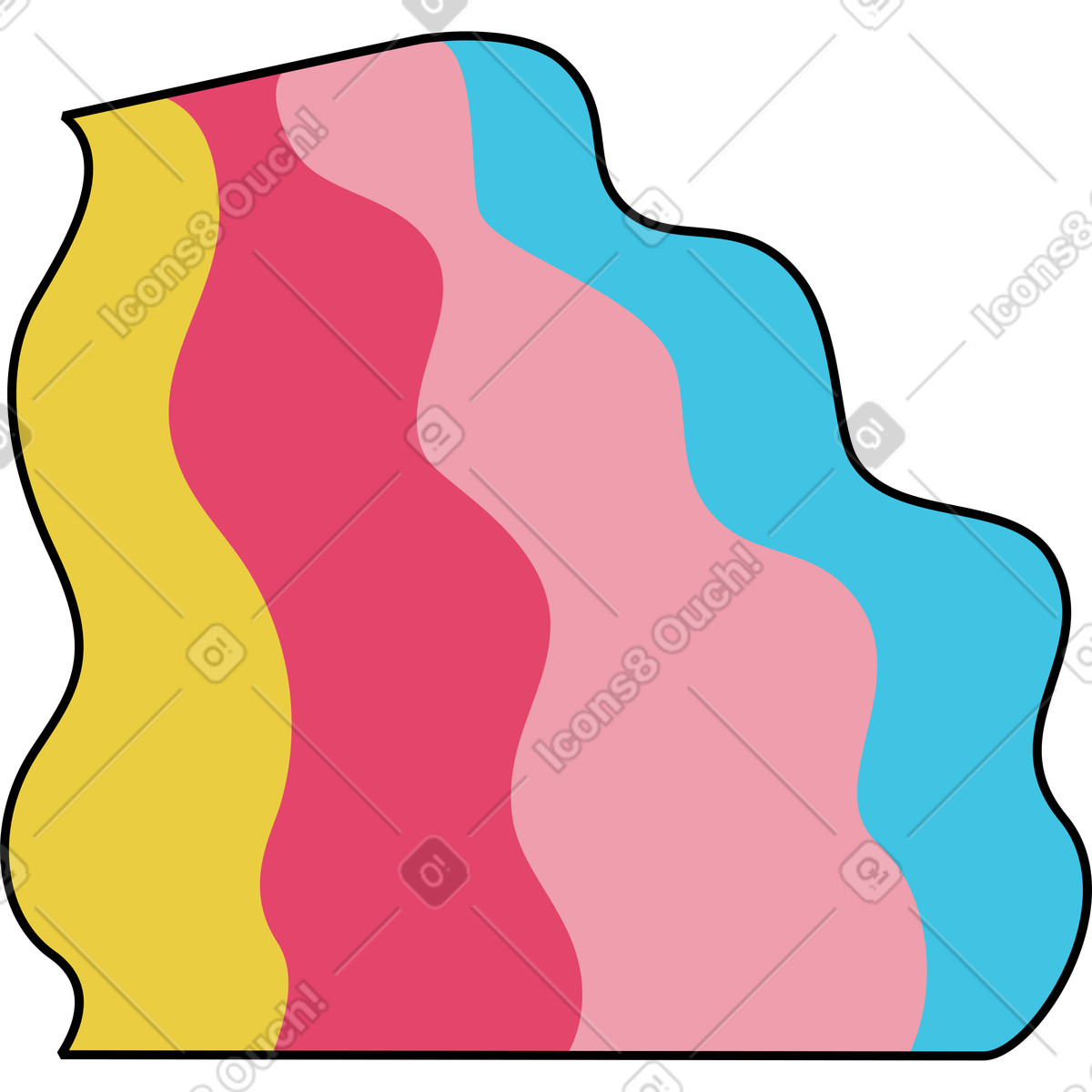Ilustração de Forma ondulada em no estilo Memphis para baixar em PNG, SVG