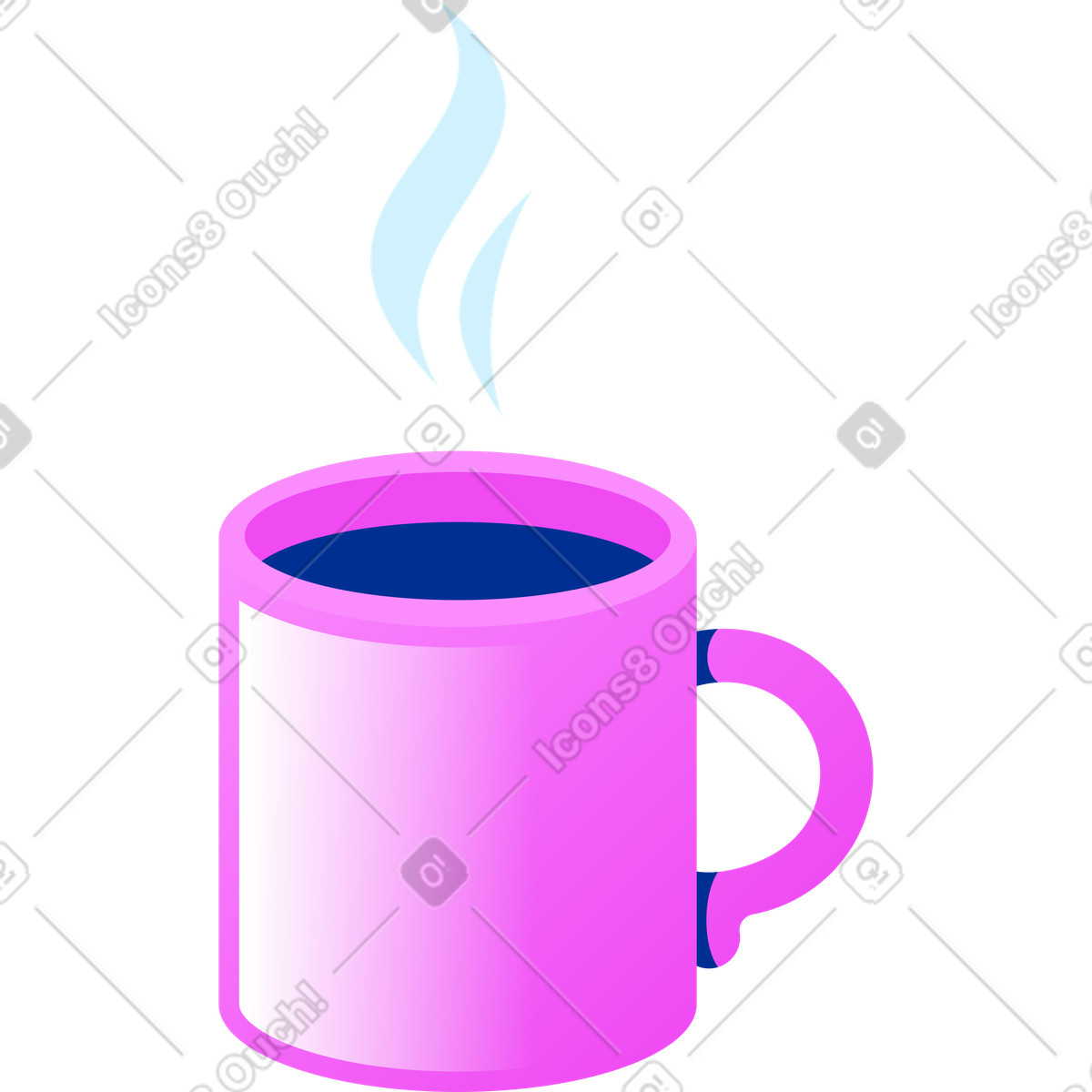 Ilustración Taza de café caliente en estilo Glossy a descargar en PNG y SVG