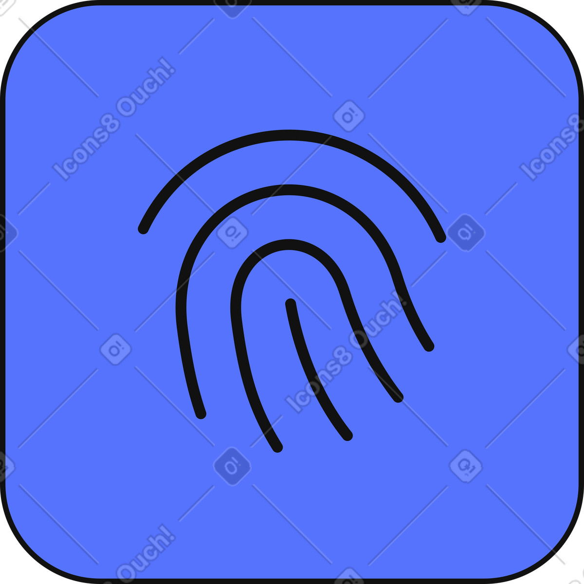 Fingerprint authentication icon for biometric login and security access control illustration in Main style download in PNG, SVG