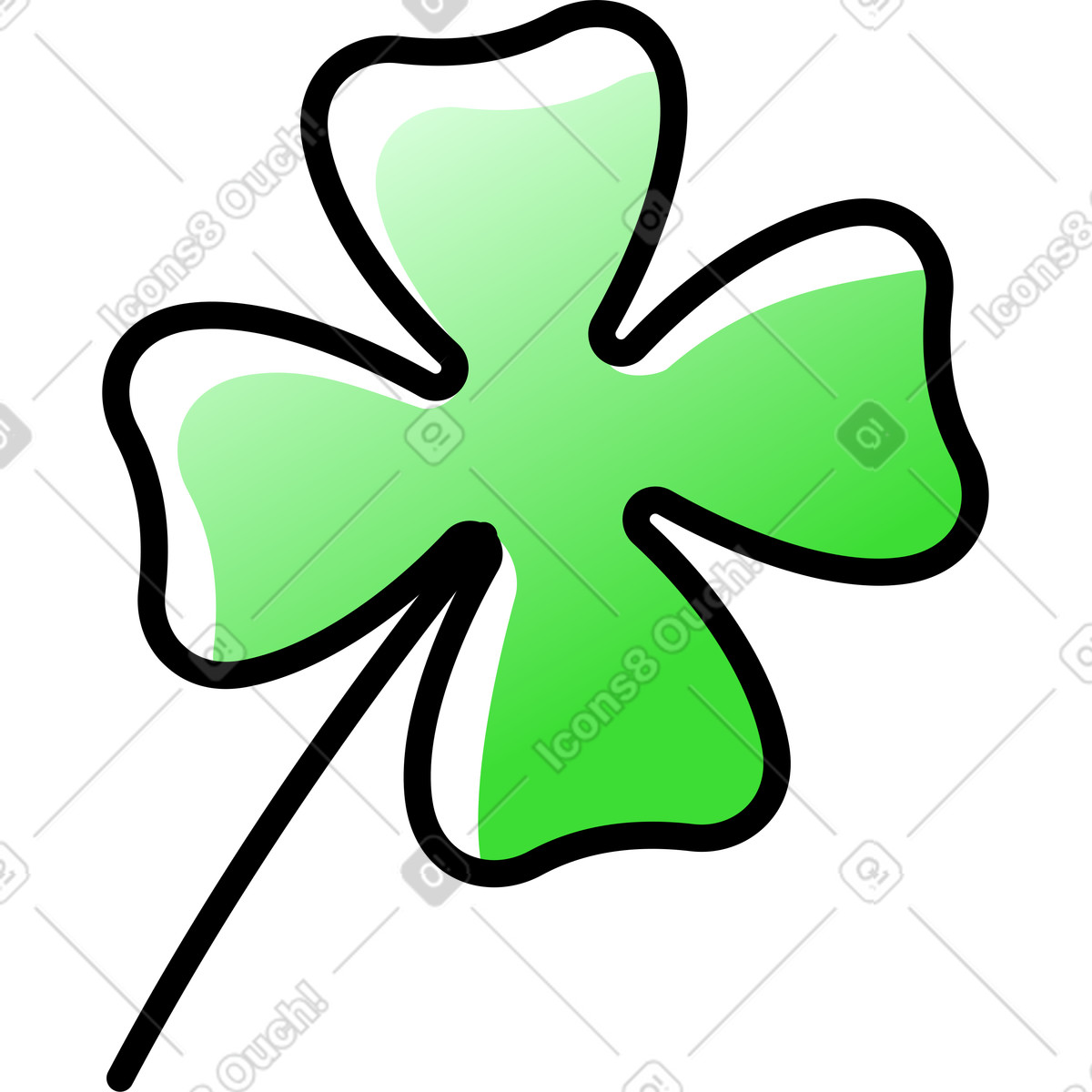 Pocus スタイルの クローバーの花 のイラストをPNG、SVG形式でダウンロード