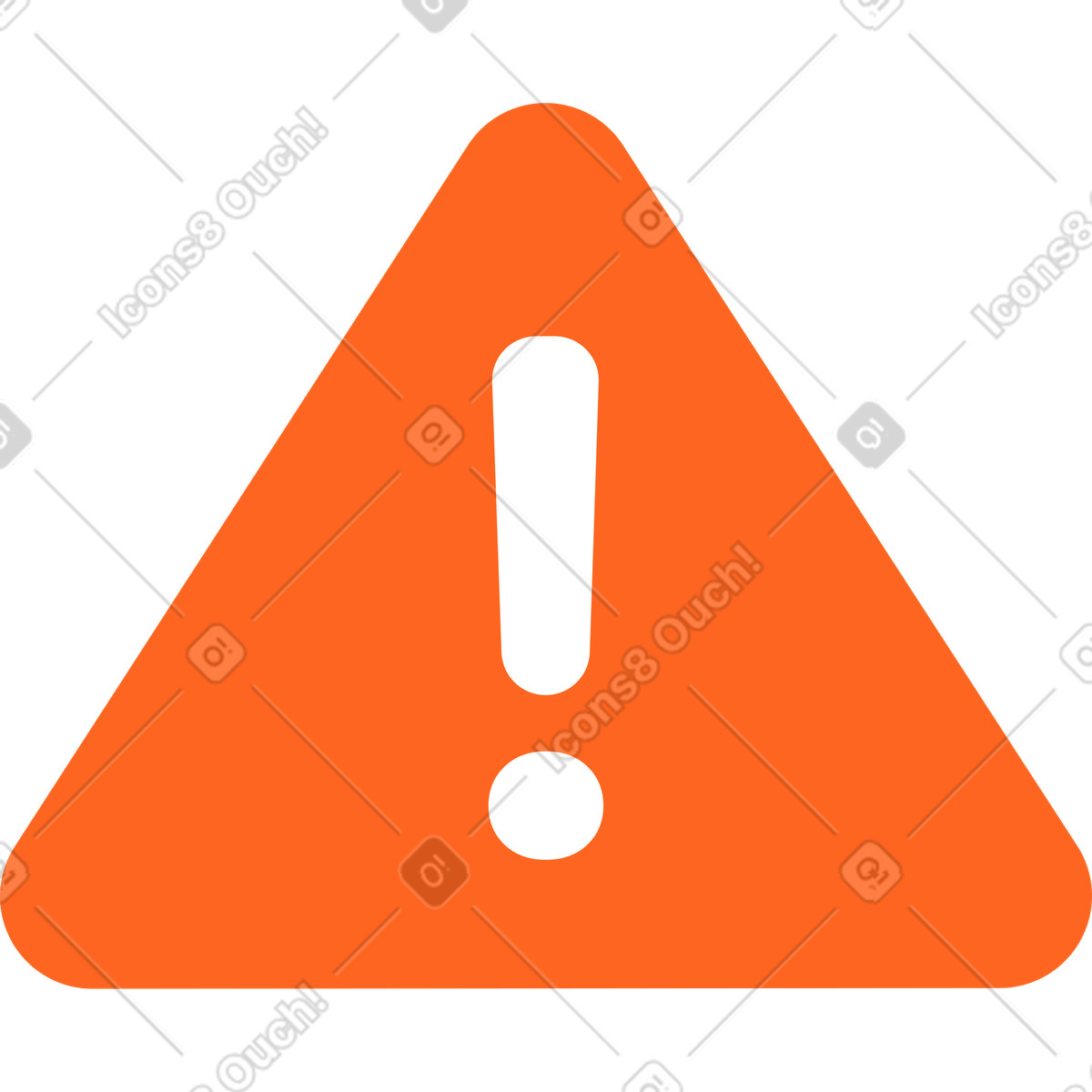 Illustration Triangle orange avec un point d'exclamation dans le style Active à télécharger aux formats PNG, SVG