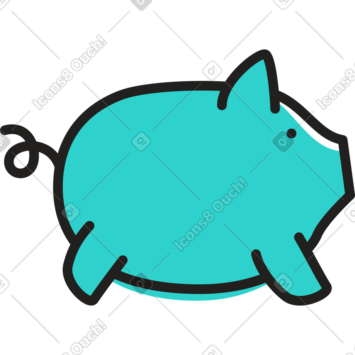 Piggy bank illustration in Little style download in PNG, SVG