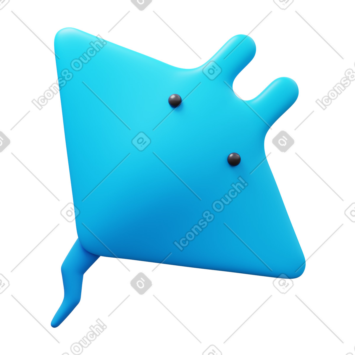 3D Fluency 스타일의 Stingray 일러스트레이션 PNG, SVG 다운로드