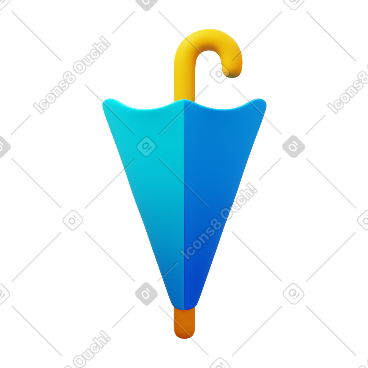 Closed umbrella-Illustration im 3D Fluency-Stil als Download in PNG, SVG