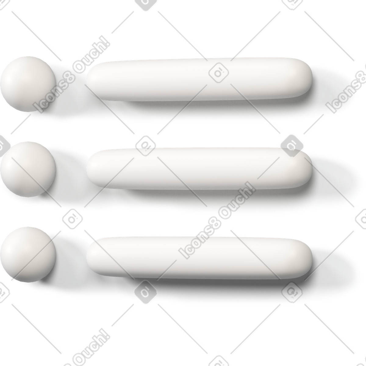 Ilustração de Lista verificação branca com itens redondos virados para a esquerda em no estilo 3D Buddy baixar em PNG, SVG