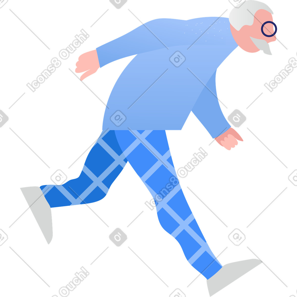 Grandpa running illustration elderly clipart image collection in various